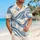 Nautical Wave Geometry for Coastal Vacations and Resort Weekends, Men's Beach Style Hawaiian Shirt - 6