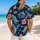 Teal and Crimson Dragon Blossoms for Resort Getaways and Beach Holidays for Him Hawaiian Shirt - 2