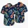 Teal and Crimson Dragon Blossoms for Resort Getaways and Beach Holidays for Him Hawaiian Shirt - 5