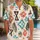 Turquoise Coral Geometric Medallions for Summer Resort Days and Island Vacations Hawaiian Shirt - 1