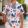Red White Blue Star Hearts for Patriotic Summer Parties, Picnics, and Coastal Getaways Hawaiian Shirt - 1