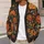 Autumn Orange Marigold Floral Everyday Layering For Women Plus Size Holiday Gatherings All-over Print Knitted Cardigan - 5