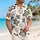 Black White Organic Star Motifs for Beach Vacations and Casual Resort Wear for Men Hawaiian Shirt - 6