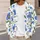Blue Wildflower Garden Style for Easy Everyday Layering, Weekend Outings, and Brunch All-over Print Knitted Cardigan - 5