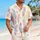 Pastel Feather Stripes for Beach Holidays and Resort Weekends, Men's Vacation Style Hawaiian Shirt - 6