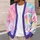 Peace Symbol And Pastel Tie Dye For Relaxed Everyday Layering And Boho Women All-over Print Knitted Cardigan - 5