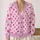 Pink Heart Motifs for Valentine's Day and Cozy Everyday Layering for Romantic Style Lovers All-over Print Knitted Cardigan - 2
