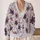 Purple Floral Botanical Motifs for Elegant Fall Layering and Everyday Women's Style All-over Print Knitted Cardigan - 2