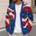 American Flag Stars and Stripes for Patriotic Summer Getaways and Casual Layering All-over Print Knitted Cardigan - 5