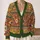 Vintage Mustard Floral Paisley Boho Style for Casual Relaxed Everyday Layering for Women All-over Print Knitted Cardigan - 2