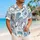 Blue Cheetah Jungle Florals for Beach Holidays, Resort Getaways, Travel, and Men Hawaiian Shirt - 6