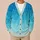 Blue Teal Watercolor Lace Waves for Beach Days and Relaxed Coastal Weekend Styling All-over Print Knitted Cardigan - 6