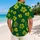 Lime Clover Motif For Beach Holidays And Summer Getaways, Men’s Relaxed Resort Style Hawaiian Shirt - 2