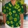 Lime Clover Motif For Beach Holidays And Summer Getaways, Men’s Relaxed Resort Style Hawaiian Shirt - 1