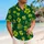 Lime Clover Motif For Beach Holidays And Summer Getaways, Men’s Relaxed Resort Style Hawaiian Shirt - 6