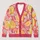 Lemon Citrus Lace Motifs for Beach Getaways and Date Days, Women's Resort Style All-over Print Knitted Cardigan - 1