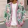 Pink Santa Claus Holiday Scene for Cozy Vacation Layering, Women’s Festive Style All-over Print Knitted Cardigan - 5