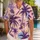 Purple Palm Sunset Stripes for Beach Vacations and Island Getaways for Stylish Men Hawaiian Shirt - 1