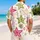 Pink Green Starburst Tropical Style for Beach Holidays and Relaxed Resort Getaways Hawaiian Shirt - 2