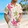Pink Green Starburst Tropical Style for Beach Holidays and Relaxed Resort Getaways Hawaiian Shirt - 6