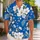 Blue White Cherry Blossom Branches for Coastal Vacations and Sunset Resort Gatherings Hawaiian Shirt - 1