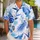 Blue Tropical Leaf Botanicals for Beach Vacations and Island Getaways for Stylish Men Hawaiian Shirt - 1