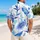 Blue Tropical Leaf Botanicals for Beach Vacations and Island Getaways for Stylish Men Hawaiian Shirt - 2