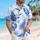 Blue Tropical Leaf Botanicals for Beach Vacations and Island Getaways for Stylish Men Hawaiian Shirt - 6