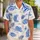 Blue Zebra Wave Motifs for Coastal Getaways and Resort Weekends, Men's Vacation Style Hawaiian Shirt - 1