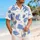 Blue Zebra Wave Motifs for Coastal Getaways and Resort Weekends, Men's Vacation Style Hawaiian Shirt - 6