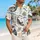 Blue Fish and Gray Cat Island Style for Beach Holidays and Relaxed Men's Fashion Hawaiian Shirt - 6