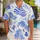 Blue Zebra Wave Motifs for Coastal Vacations, Island Getaways, and Resort Weekends Hawaiian Shirt - 1