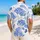 Blue Zebra Wave Motifs for Coastal Vacations, Island Getaways, and Resort Weekends Hawaiian Shirt - 2