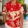Red Snowflakes and Reindeer Sleigh Holiday Cheer for Tropical Getaways and Men’s Vacations Hawaiian Shirt - 1