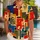 Retro Geometric Blocks in Jewel Tones for Summer Resort Style and Vacation Getaways Hawaiian Shirt - 1