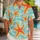 Orange Starfish Ocean Motifs for Tropical Vacations, Beach Days, and Island Getaways Hawaiian Shirt - 1