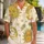 Golden Sun and Crescent Moon Motifs for Beach Vacations and Everyday Menswear Hawaiian Shirt - 1