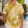 Golden Frangipani and Ferns for Beach Holidays, Resort Days, and Island Getaways Hawaiian Shirt - 1