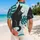 Color Block Cat Tropical Motif For Resort Getaways And Relaxed Everyday Summer Style Hawaiian Shirt - 2