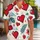 Red Pixel Heart Aloha Motif For Valentine Celebrations And Relaxed Summer Island Style Hawaiian Shirt - 1