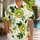 Fresh Kiwi Fruit and Tropical Leaves for Summer Vacation Style, Men's Resort Wear Gift Hawaiian Shirt - 1