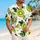 Fresh Kiwi Fruit and Tropical Leaves for Summer Vacation Style, Men's Resort Wear Gift Hawaiian Shirt - 6