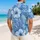 Blue Hibiscus And Tropical Leaves For Beach Vacations And Island Getaways Hawaiian Shirt - 2
