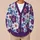 Purple Floral Blooms with Coral Centers for Spring Vacation and Date Night Style Women All-over Print Knitted Cardigan - 6