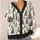 Black And White Evergreen Trees For Cozy Holiday Layering And Winter Family Gatherings All-over Print Knitted Cardigan - 4