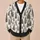 Black And White Evergreen Trees For Cozy Holiday Layering And Winter Family Gatherings All-over Print Knitted Cardigan - 6