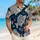 Retro Fossil Fish Ocean Motif for Beach Vacations and Coastal Summer Getaways for Men Hawaiian Shirt - 6