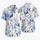 Blue Botanical Roses for Seaside Holidays and Resort Escapes, Vacation Wear for Men Hawaiian Shirt - 5