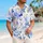 Blue Botanical Roses for Seaside Holidays and Resort Escapes, Vacation Wear for Men Hawaiian Shirt - 6