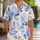 Blue Botanical Roses for Seaside Holidays and Resort Escapes, Vacation Wear for Men Hawaiian Shirt - 1